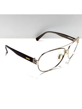 Coach S1021 Designer Chic Brown Silver Aviator Women's Eyeglass Frames 62-12-135